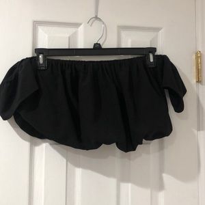 Elastic balloon style off shoulder top